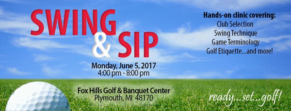 Prepare yourself for the upcoming golf season with lessons from the pros. Register today for Swing &amp; Sip crewdetroit.org/event/swing-si…