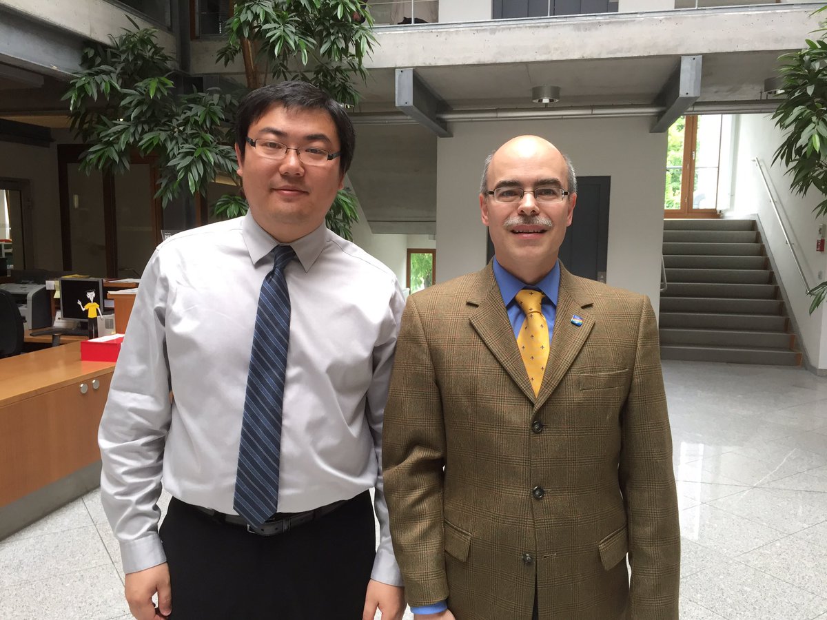 angew_chem's tweet photo. Steven Liang @harvardmed (left, with deputy editor H. Ross) visited #wileyvch to present his research and meet @ChemPubSoc_Euro editors https://t.co/rykiCB0O7P