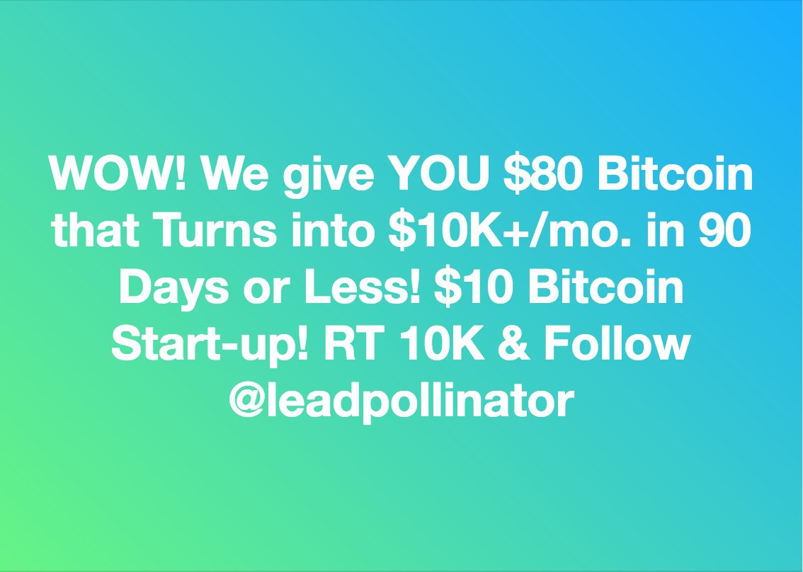 leadpollinator's tweet image. Serious inquiries only! Low cost investment of $10 to start our Bitcoin team building program. Learn more.richardsonmick.wixsite.com/ubtfmcteambuild #bitcoins
