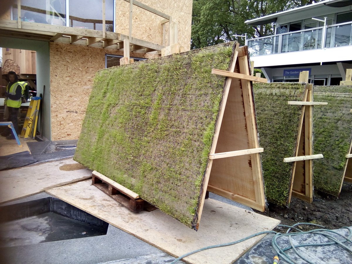 GreenCabin's tweet photo. Really interesting living wall material at the Chelsea  Flower Show build, can see this cladding one of our cabins in the near future https://t.co/VqXhIDzOE0