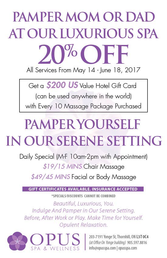 opusbee's tweet image. Pamper your mom this and every weekend at our luxurious Opus spa.
Call us to make an appointment!! 9055978816