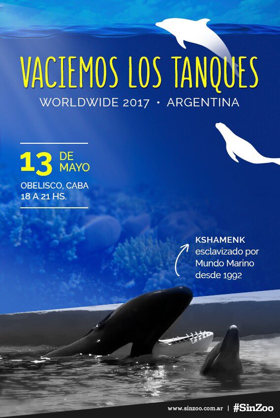 UrbanPetsMag's tweet photo. Todos juntos este sábado a las 18 hs en el obelisco en contra de las cárceles marítimas!!! En el marco de jornada mundial contra delfinarios https://t.co/757kSdxVLl