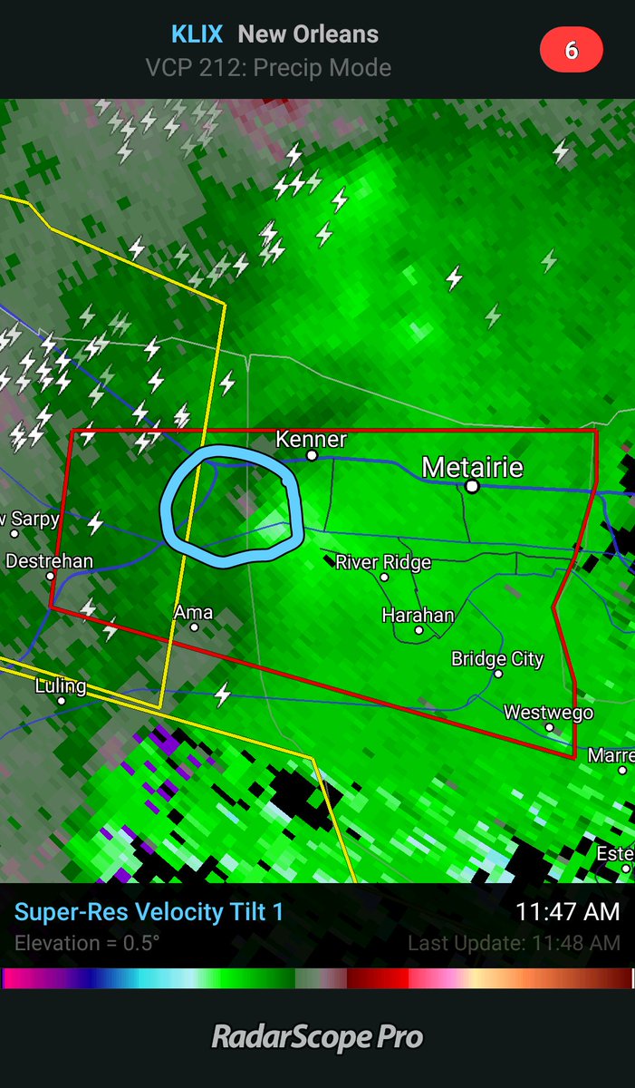 MichaelRLowry's tweet image. This #tornado warned storm appears to have passed *very* close to New Orleans International Airport #KMSY #MSY