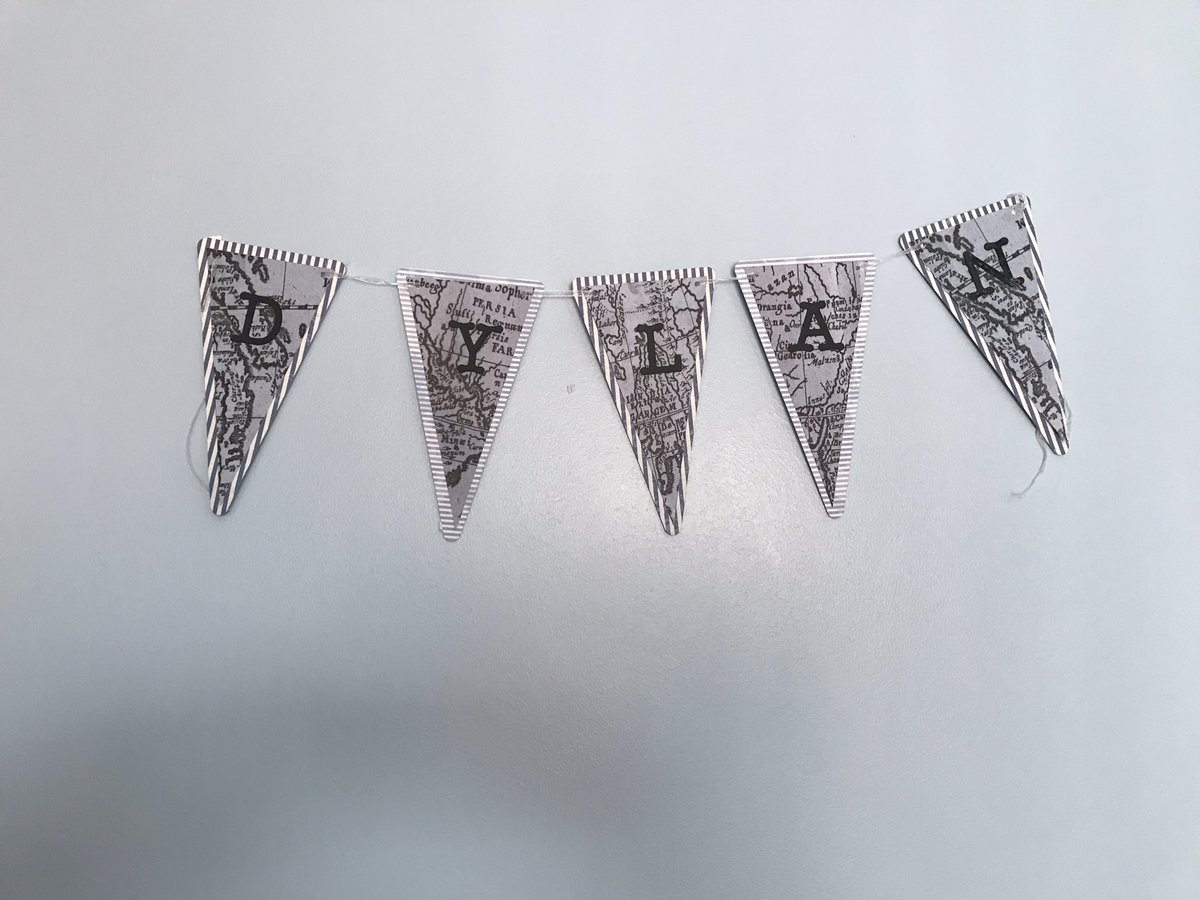 SmoothOperatio3's tweet image. Bunting made with the world globe backed with stipe great for personality in your room! This room is space/solar system