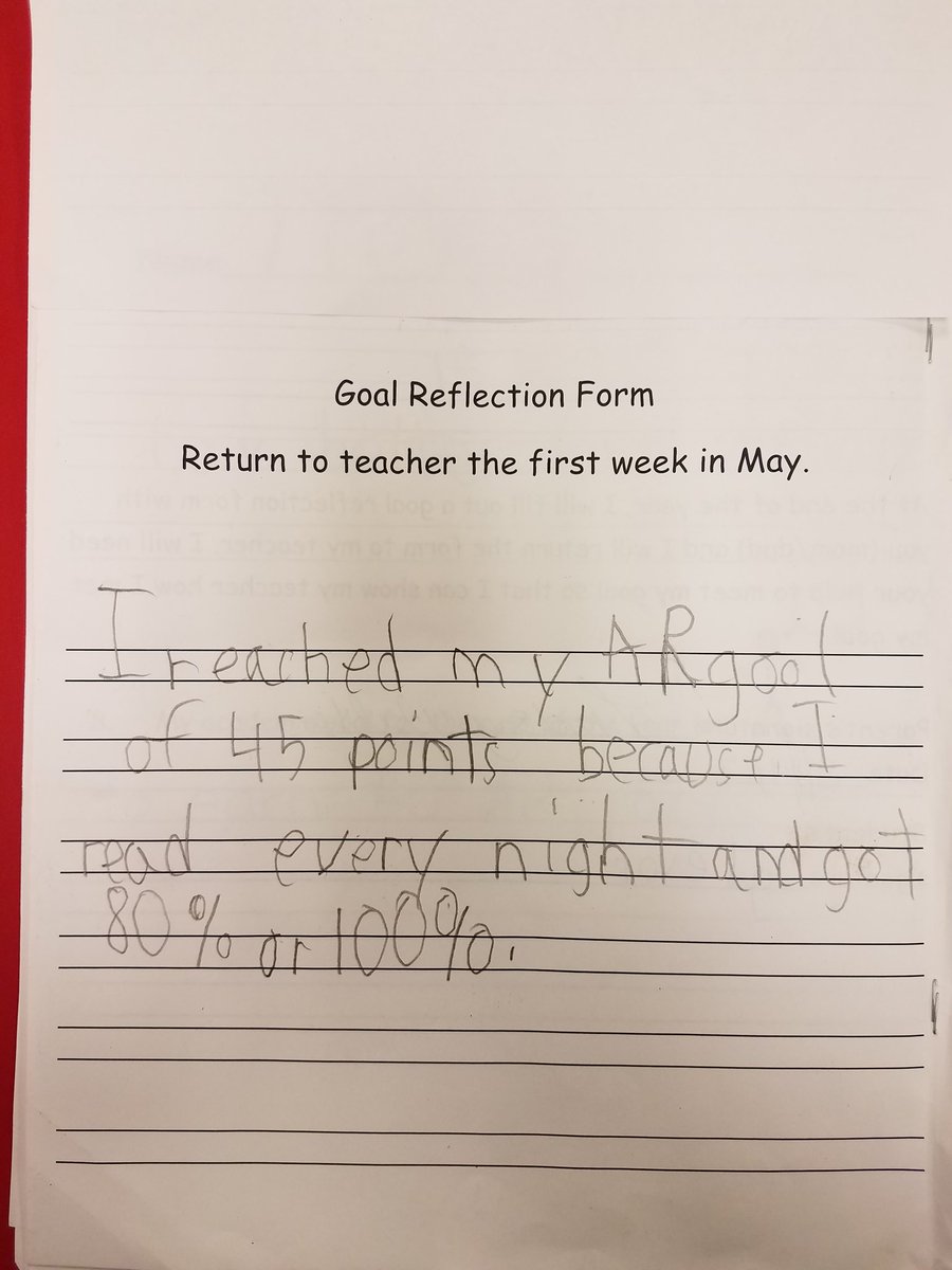 KC1stJungle's tweet photo. Student reflections on their 4th quarter goal. Amazing what first graders can and will do when you set high expectations. #KatEdChat https://t.co/vmtfeHLVPj
