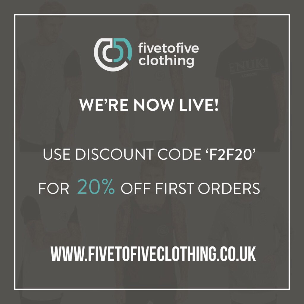 fiveto_five's tweet image. We're now live❗️Use this special discount code for 20% off your first order at fivetofiveclothing.co.uk 👕