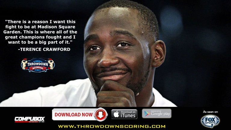 Throwdownscore's tweet image. Will @budcrawford402 become one of the greats? #CrawfordDiaz 05.20.17. Make your fight predictions now.