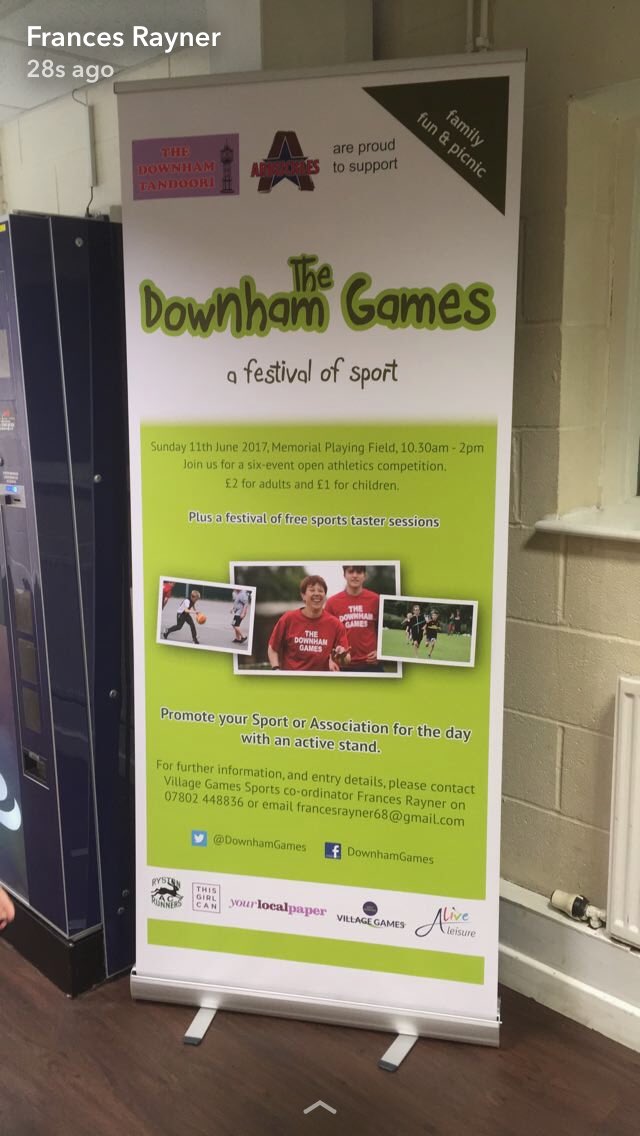 DownhamGames's tweet photo. @DownhamLeisure  thank you for helping to promote the Games. 30 days to go! https://t.co/jdEeCnhjaX