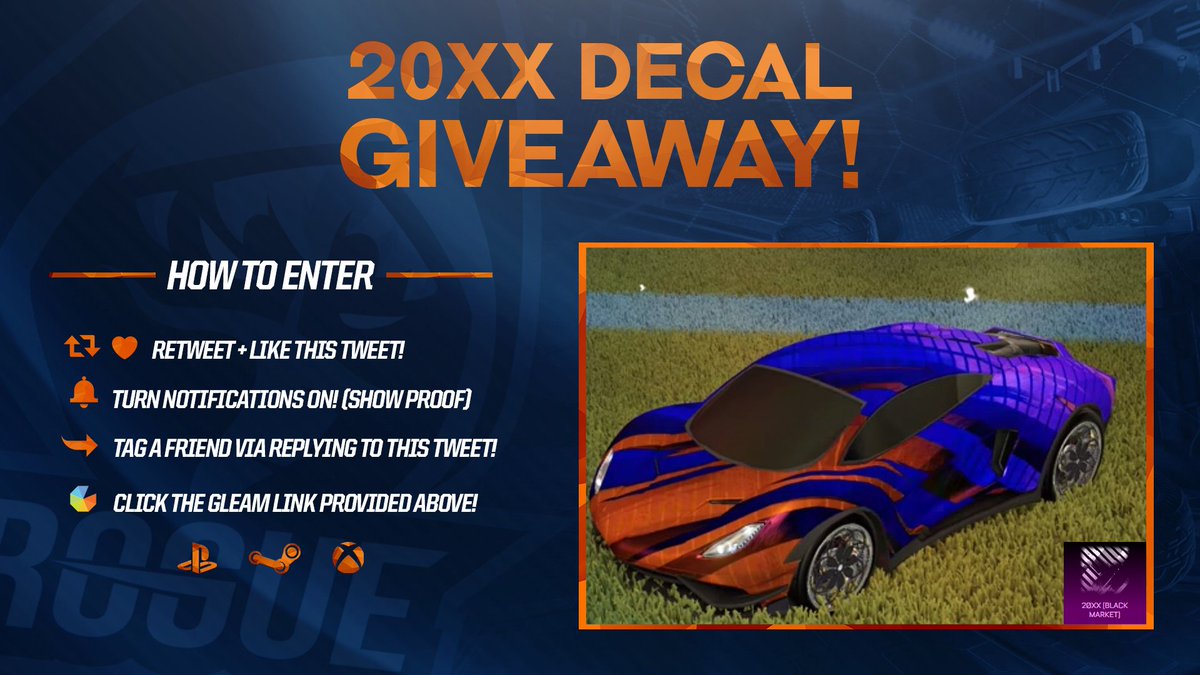 NAVILeague's tweet image. #RocketLeague 20XX Decal #Giveaway
-Tag Your Friends
-Turn Notifications On
-RT, &amp;amp; Follow @GoingRogueGG
Click Here: goo.gl/Z1fkND
