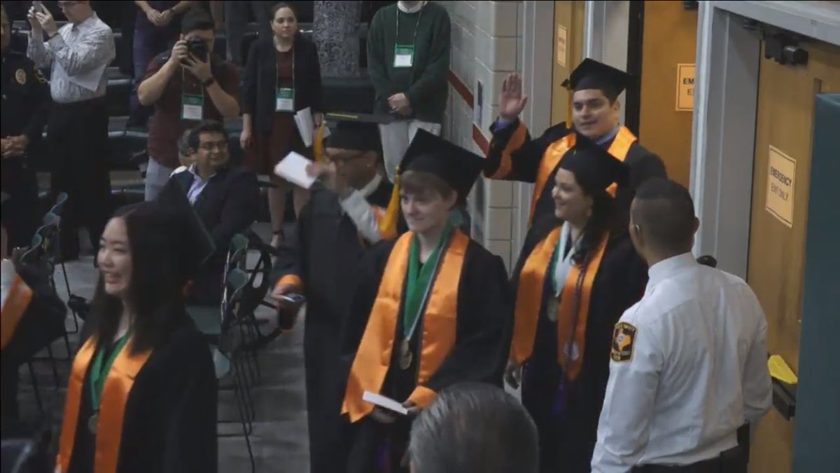 WhooshDannyH's tweet photo. My cousins watching on in the side room projector asked if I was gesturing to the camera for them. Yes I was #UTDgrad #JSOMgrad https://t.co/fkDEePDUir