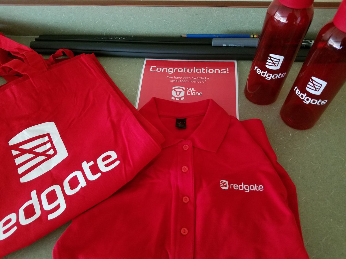 ChrisHyde325's tweet image. Check out all the great swag @redgate sent for our #ABQSQL user group meeting, including a $7000 SQL Clone license!!!
