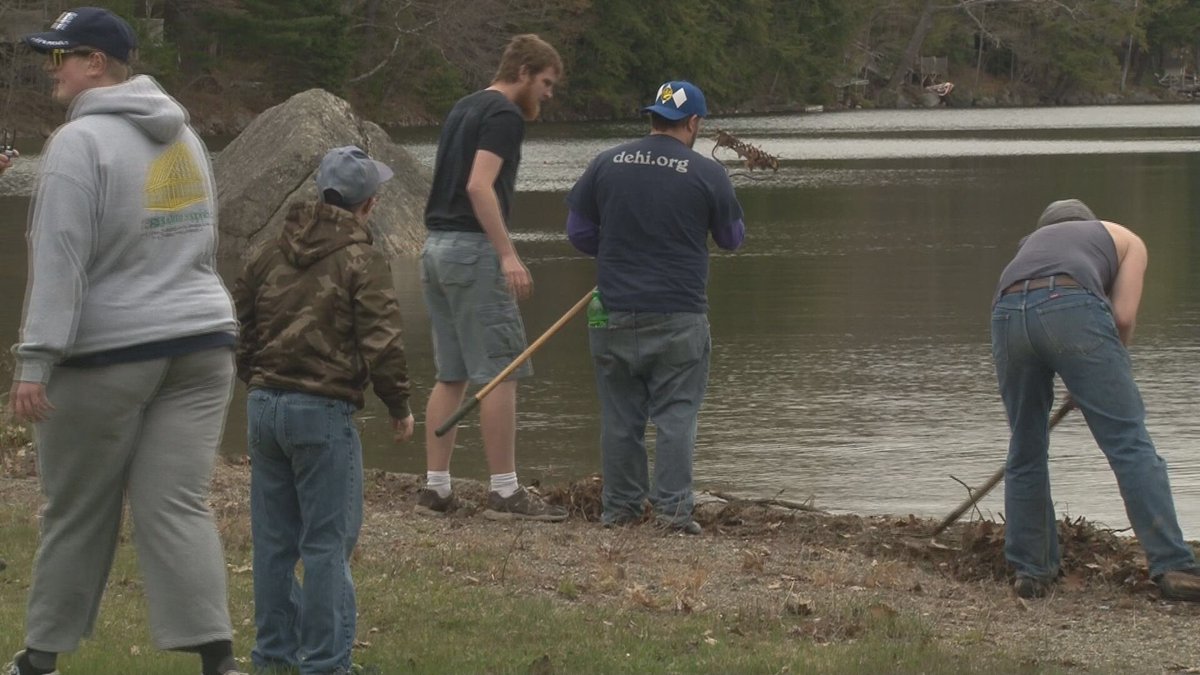 newcomb_shawna's tweet photo. Members of Downeast Horizons taking part in the annual Camp Capella clean up https://t.co/ypl8sxx8BI