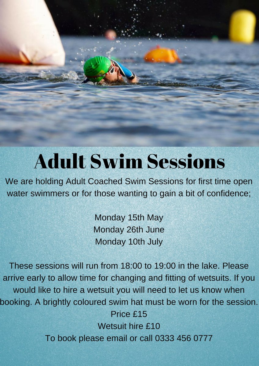 We still have spaces for our Beginners Swim sessions in June and July. #openwaterswimming