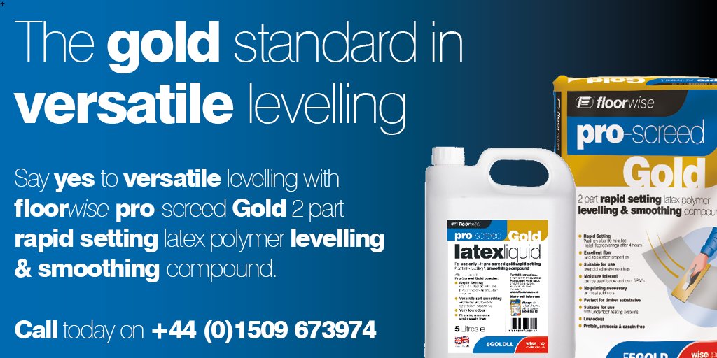 floorwisehq's tweet photo. Say yes to versatile levelling with our pro-screed Gold 2 part rapid setting latex polymer levelling &amp; smoothing compound #proscreedgold https://t.co/OwQLi4PNHH