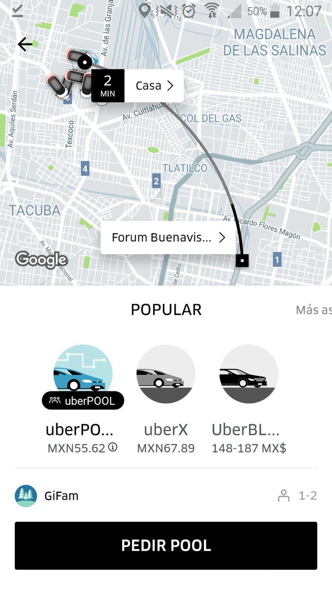 Fokindrumer's tweet photo. A ver! @Uber_MEX me pueden explicar porque es diferente el costo si es exactamente el mismo servicio solo diferente usuario https://t.co/p3LvlaHxTW