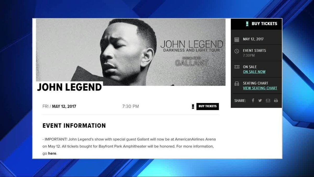John Legend concert relocated to American Airlines Arena bit.ly/2psJP45 https://t.co/rmQqXdKDFe