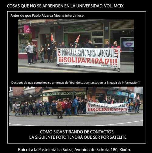 casapueblogijon's tweet photo. La solidaridad, la mejor defensa ante el acoso policial de los empresaurios #LaSuizaExplota @PabloAMeana https://t.co/4xJ7sHfQD8