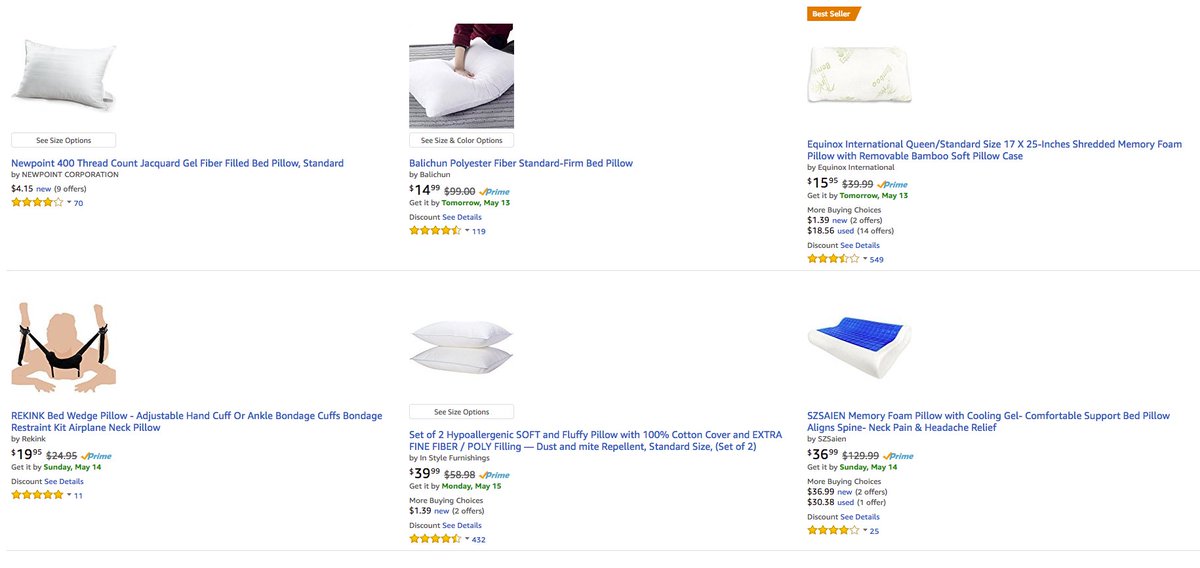 joncurtisshow's tweet photo. Just casually looking for pillows on @amazon ... But is it comfortable?
#greatfind #onlineshopping https://t.co/FISkysDbfu