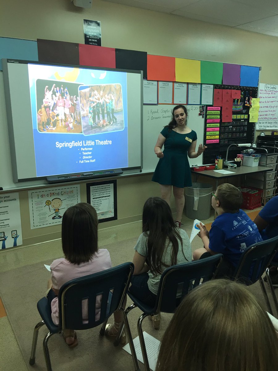 Bossing_Bunch's tweet photo. Zoe Zelonky from @SpfldTheatre shares with students during our @DHElementary Career Day! She rocked her presentation! https://t.co/20eksn4Ogx