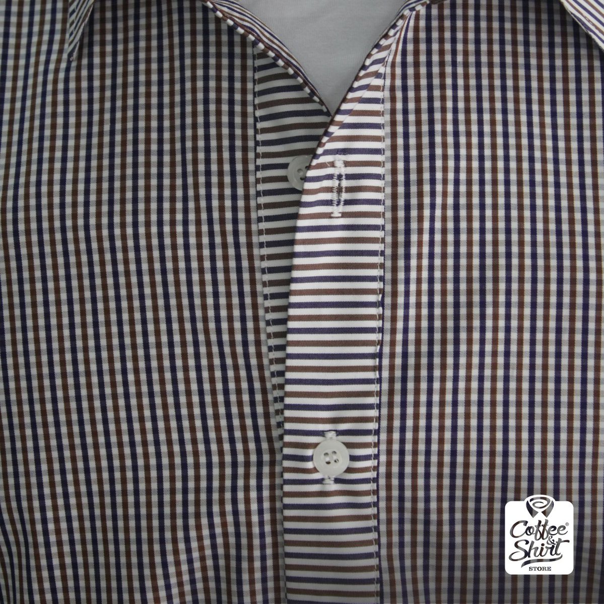 CoffeeShirtS's tweet photo. Transmite confianza, lealtad y estabilidad;  con esta combinación de líneas marrones y azules. #CoffeeShirtStore #TipsCoffeeShirt #moda https://t.co/kv6MivNxNN