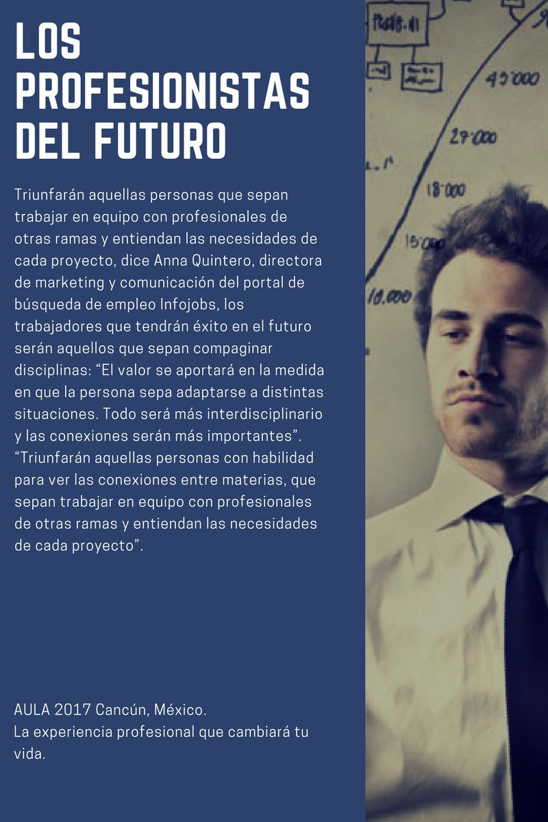 Aula2017's tweet photo. AULA, la experiencia profesional que cambiará tu vida.
https://t.co/NxZz32ZDbO https://t.co/MV7V0W9J1n