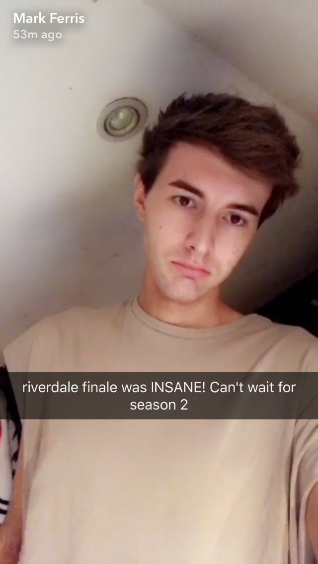 markyynews's tweet photo. @MarkFerris199O is very exited for season 2 of RiverDale! 💓 https://t.co/alKmSWeLiB