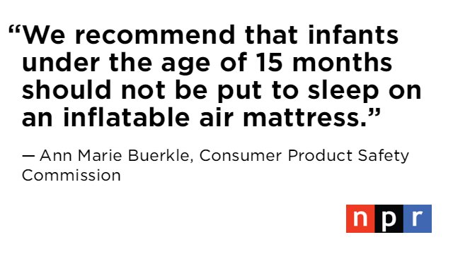 Inflatable beds: Dangerous for babies, attractive to cash-strapped parents. npr.org/sections/healt…