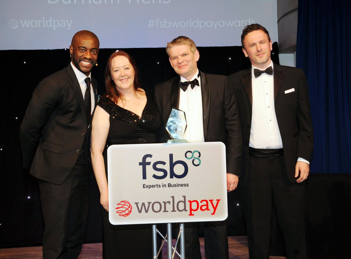 Durham_Hens's tweet photo. @TheoPaphitis You know our good news already - couldn't wait until this afternoon to tell you! Won Microbusiness award at #fsbworldpayawards on Wednesday! https://t.co/ueWNCQDbo1