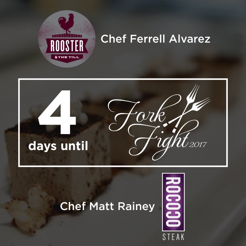 4 days til #ForkFight2017! Thanks to our chefs from <a href="/rooster_thetill/">Rooster & the Till</a> &amp; <a href="/RococoSteak/">Rococo Steak</a> for cooking our 1st course #1night1millionmeals