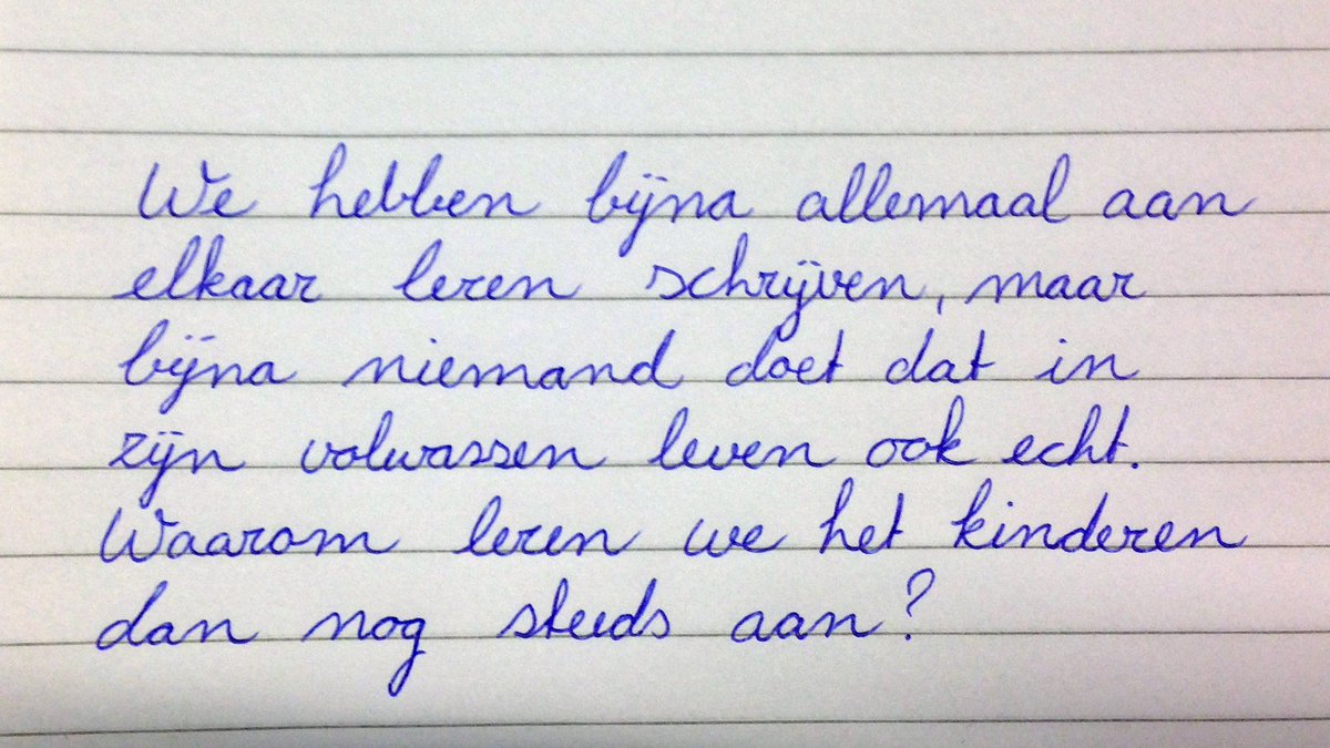 'leer kind blokletters in plaats van