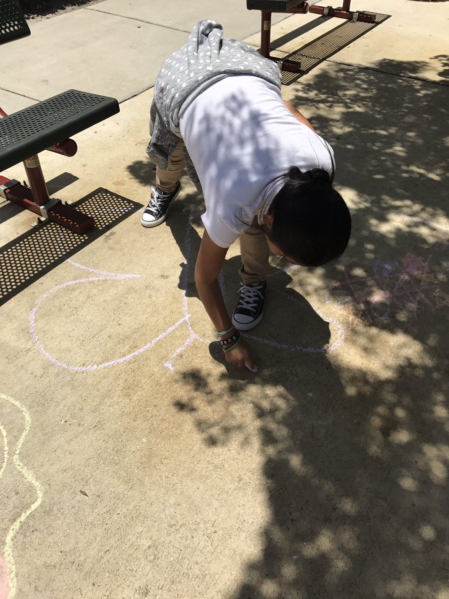 ObidiegwuCrew's tweet photo. Our class earned a reward of CHALK ART for being on time and filling in our chart! Look how @ParksideProud they are! 😍 https://t.co/jqhBwoXD7F