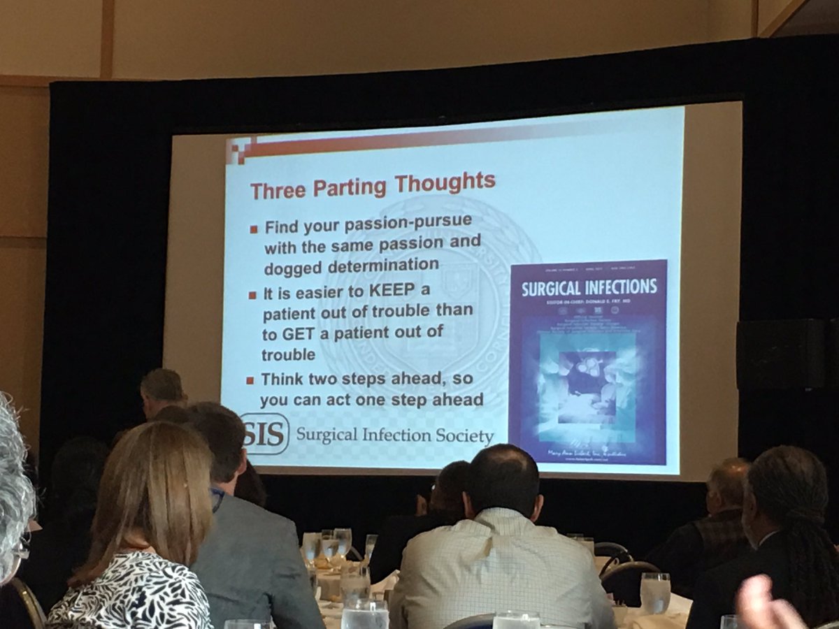elliotthaut's tweet photo. "It is easier to KEEP a patient out of trouble than to GET a patient out of trouble." @PhilipBarie giving @smhenry59 lecture #pcpacs17 https://t.co/QQNlcWVYWy