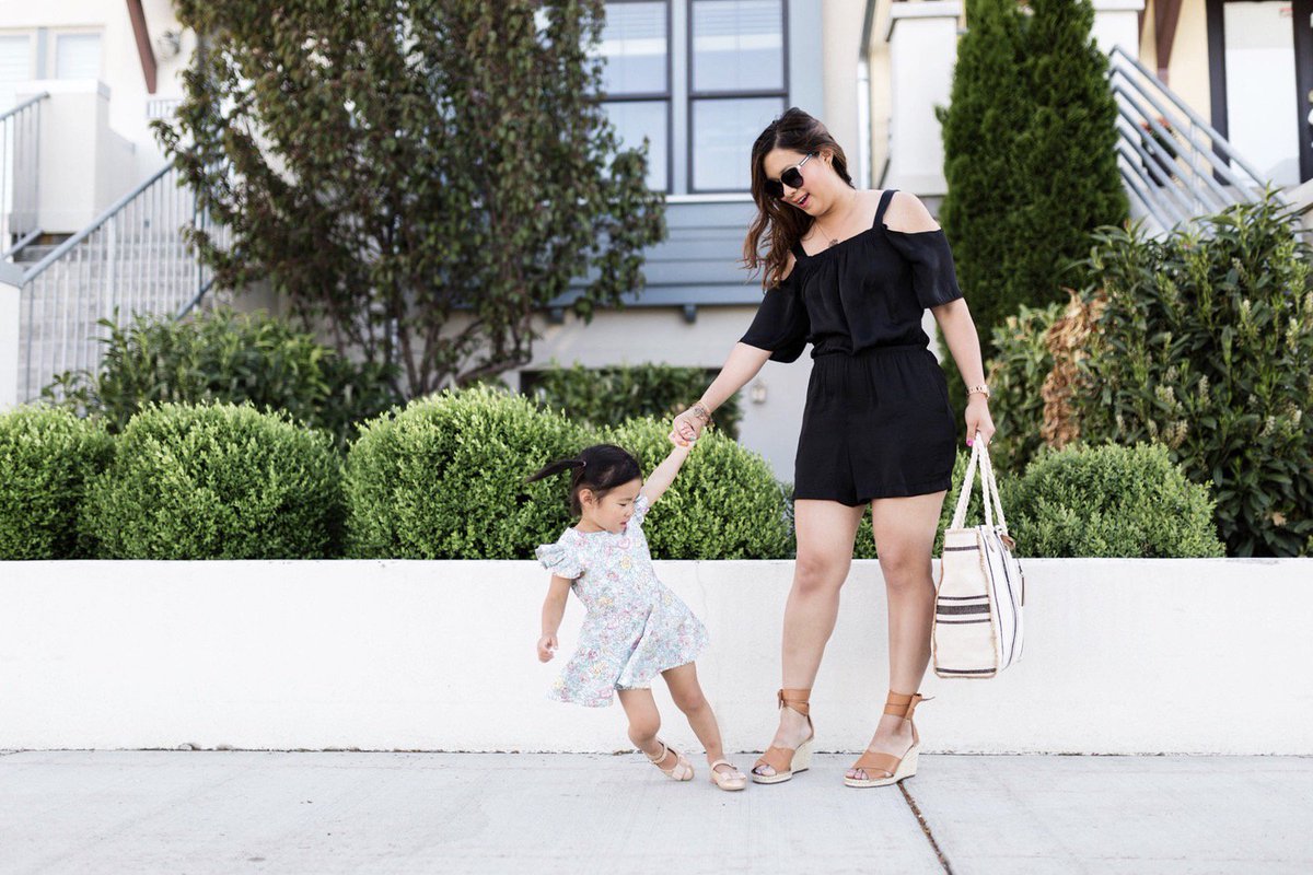 sandyalamode's tweet photo. Obsessed with this cold shoulder romper - perfect mom style! https://t.co/Iqh4rtcumz #VinceCamuto #VCPartner #MyMomStyle #ad https://t.co/0dGiKqiNVb