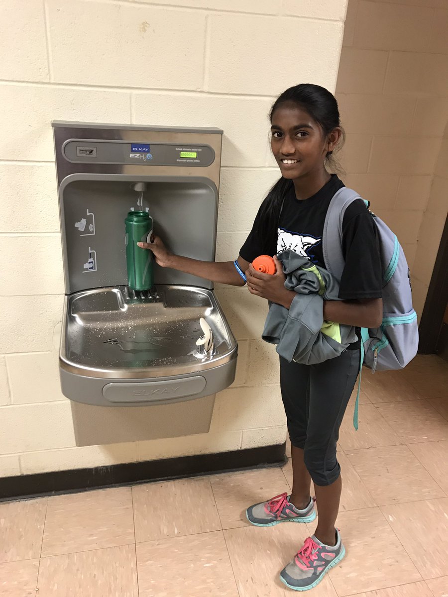 wmscats's tweet photo. Huge shout-out to the @wmscatsPTO for purchasing THREE of these environmentally friendly water stations! #Weaverway https://t.co/YdXoHFqeD2