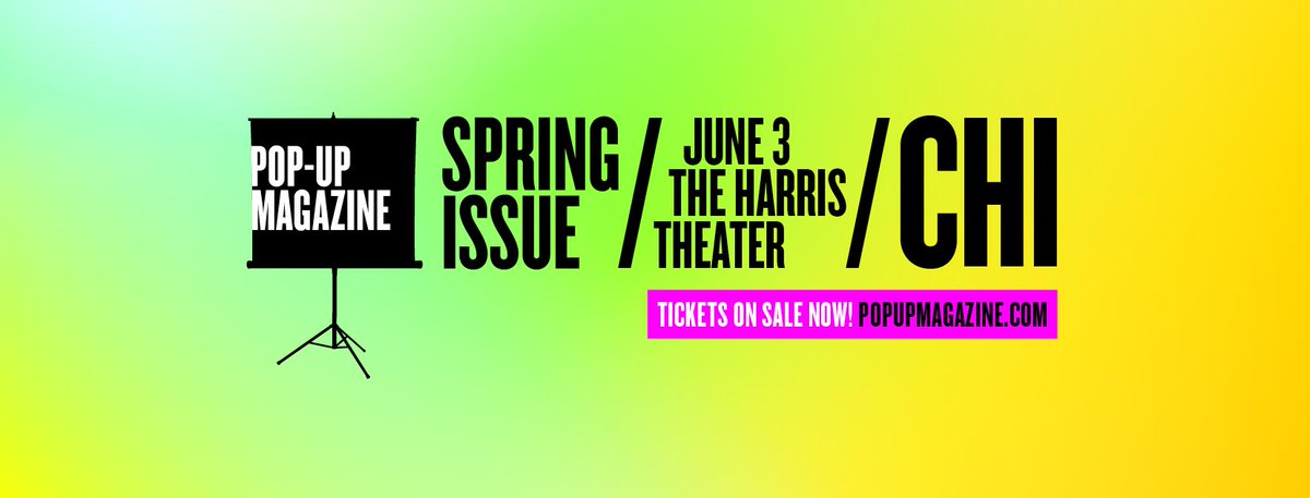 Chicago! Don't miss <a href="/ZarakatZ/">Zara Katz</a> <a href="/rsamer/">Robin Amer</a> @rachmonroe <a href="/duffinkaren/">Karen Duffin</a> @carlosjaortiz <a href="/FazeelatAslam/">Fazeelat Aslam</a> &amp; other greats. Tix at popupmagazine.com