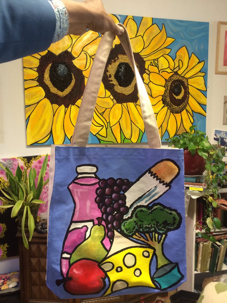 Some completely anonymous artist made a grocery bag to auction off at the Westville Artwalk this weekend.