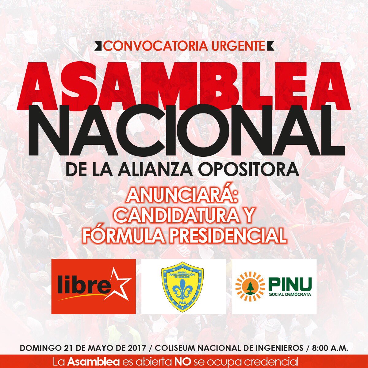PartidoLibre's tweet photo. Se parte de la historia y no te pierdas el anuncio que daremos el domingo 21 de mayo para iniciar el rescate de la patria. #UnidadyEsperanza https://t.co/zQKn8q2Ta2