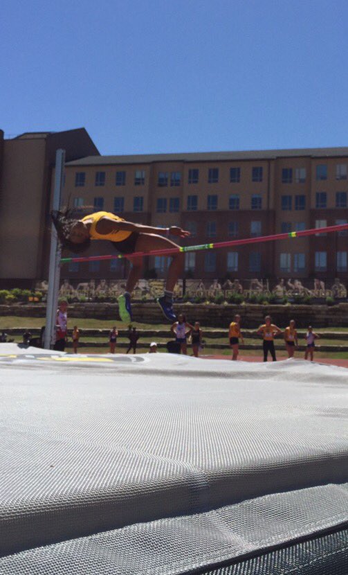 GoShockersTFXC's tweet photo. Martiesha Caines, Sydney Wilson, and @BreaMarie10 all win the heptathlon high jump with a jump of 5-05.75! https://t.co/gDLbFu4gSZ