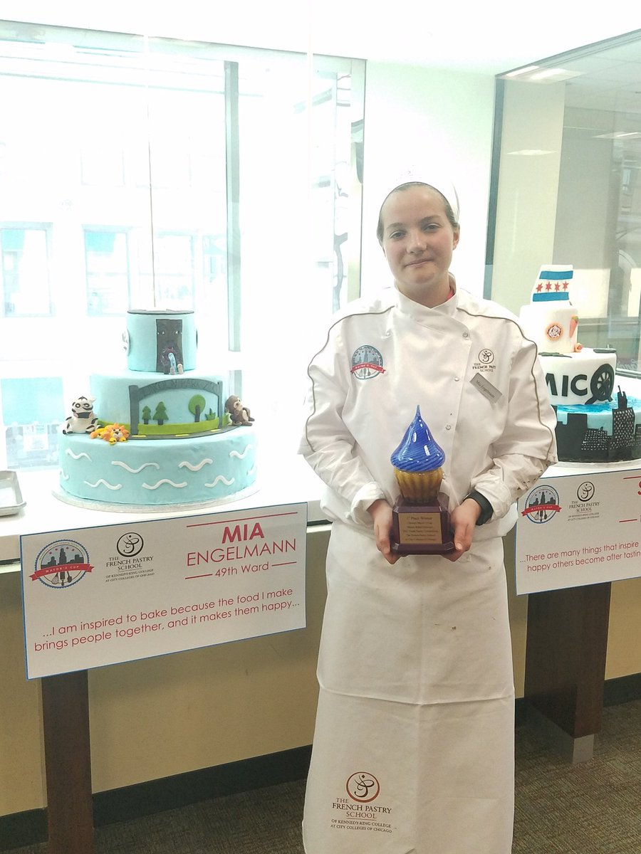 PastrySchool's tweet photo. Mia Englemann from the 49th Ward in Chicago, IL is our Grand Prize Winner!!! #FPSMayorsCup #pastryschool  #frenchpastryschool https://t.co/LT1gA9ujUE