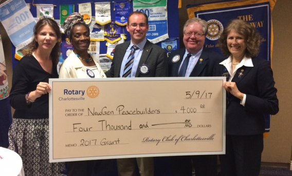 NewGen_Peace's tweet photo. Collaborated on Fall 2017 #NewGenPeacebuilders cohort and received a $4,000 grant from the #Rotary Club of #Charlottesville to help support! https://t.co/3Yj4c4oC00
