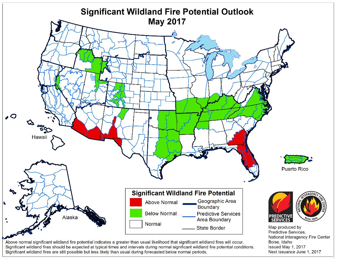 FLForestService's tweet photo. National Wildland Significant Fire Potential Outlook https://t.co/HbONGBz5go https://t.co/5Kg9j5vadd