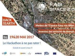 CNES's tweet image. #HackOnEarth, le hackathon @FabSpaceTlse se déroulera les 19 et 20 mai prochains à @UT3PaulSabatier bit.ly/2qbnB59
