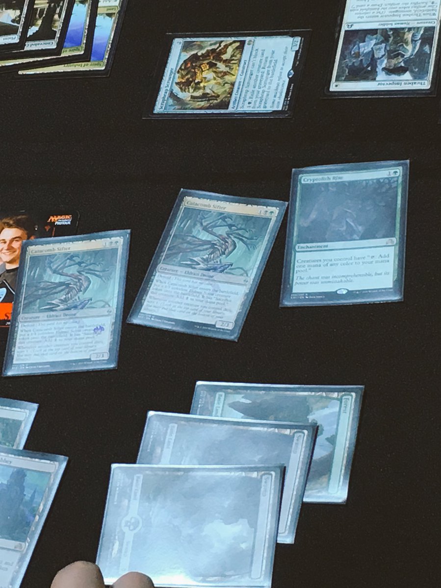 PlayMTG's tweet photo. Cryptolith Rite and Catacomb Sifter? Am I at the right Pro Tour? #PTAKH or #PTSOI? https://t.co/Tvo1PwgdYB
