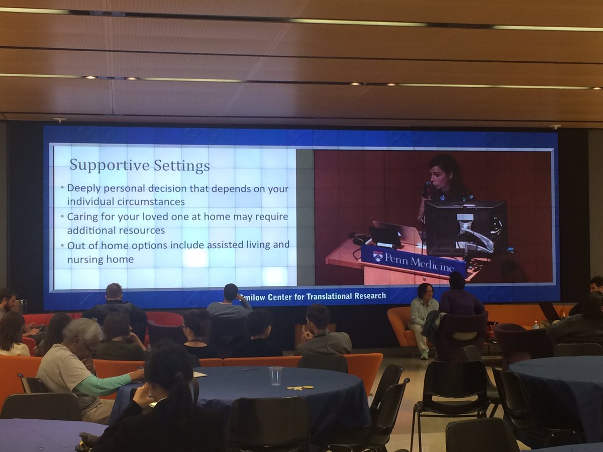 PennAging's tweet image. Decision making in advanced illness is a difficult but important topic. Lauren Massimo, PhD, CRNP shares tips &amp;amp; best practices #PennFTDCC17