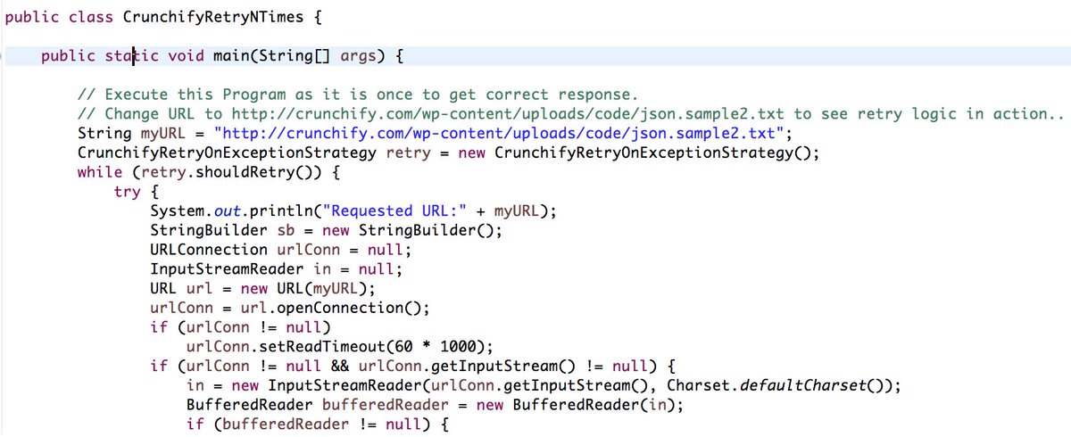 Crunchify's tweet image. How to Retry Operation n Number of Times in #Java? crunchify.me/2aAA77x #basicjava
