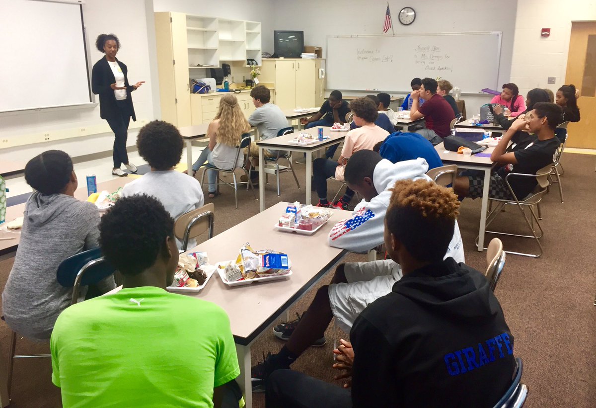 CDCMrsGuinn's tweet photo. Thank you Ms. Demps, for being our Career Cafe Guest Speaker on your Career & being a Pro Athlete at CCMMS @CentCampus #CCMMSRedwolves ❤️ https://t.co/QdEviZtmPF
