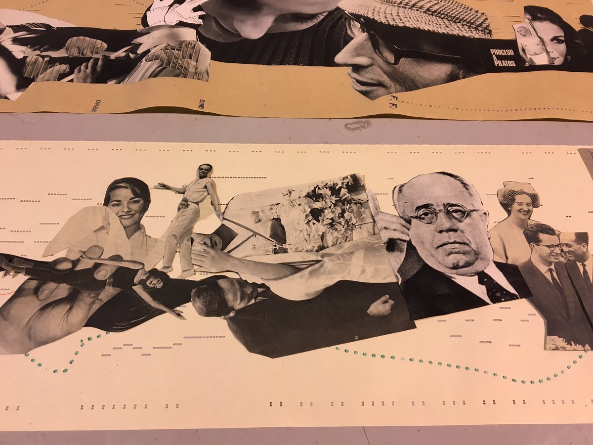 Procesos_C's tweet photo. Están saliendo collages flipantes en el workshop de #SusanaBlasco ! En la sede de #RevistaVisual ❤️✂️📰❤️ https://t.co/ZtMBaNBxJM