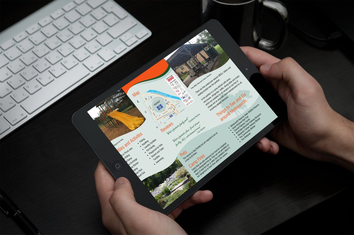 AshrockPrint's tweet photo. DESIGN &amp; LAYOUT: Roll Folded Brochures A4-DL on 250GSM Gloss Art-Board
#brochures #cmyk #caravanpark #outdoors #camping #printing #design https://t.co/uLlg6KRmO2
