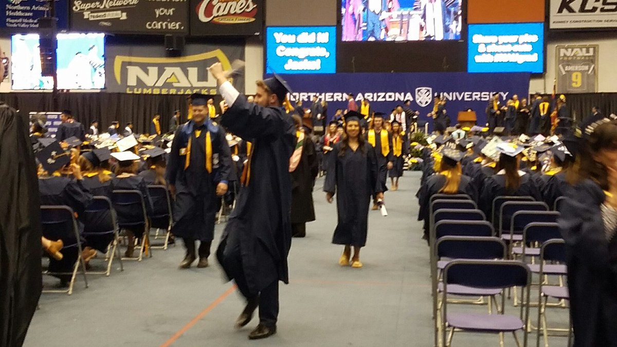NAU's tweet photo. That feeling when you have your diploma 🙌🎓🎉 #NAUgrad https://t.co/KaQ1F1lswb