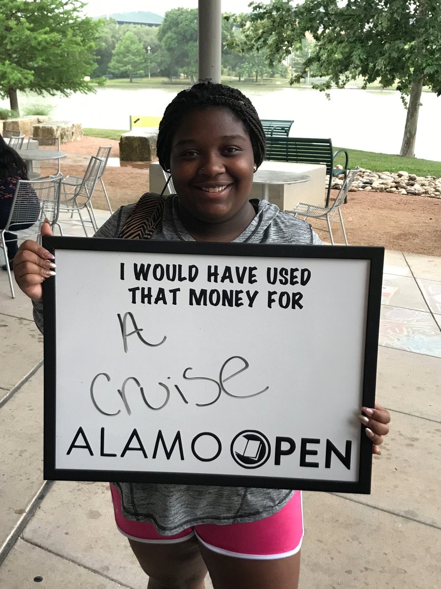 AlamoOpen's tweet image. @AlamoOpen was at @govista today talking with real students about textbooks. #OER #RealStudentProblems #AlamoOPEN #textbookbroke